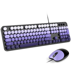 Dilter Wired Keyboard and Mouse Combo, Retro Keyboard with Full Size, Cute Cat Shaped Mouse, USB Plug and Play for Windows 7/8/10, Laptop, Desktop, PC, Computer (Black Purple) Dilter Wired Keyboard and Mouse Combo, Retro Keyboard with Full Size, Cute Cat Shaped Mouse, USB Plug and Play for Windows 7/8/10, Laptop, Desktop, PC, Computer (Black Purple)