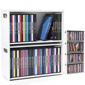 LOSADY 2-Pack Stackable CD DVD Storage Rack, Holds 58 CDs or DVDs LOSADY 2-Pack Stackable CD DVD Storage Rack, Holds 58 CDs or DVDs