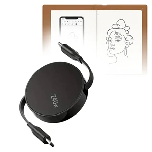 BoxWave Cable Compatible with Huion Note - PD miniSync (240W), Retractable PD 240W Portable USB Type-C Cable - Jet Black BoxWave Cable Compatible with Huion Note - PD miniSync (240W), Retractable PD 240W Portable USB Type-C Cable - Jet Black