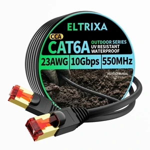 ELTRIXA Cat6A Ethernet Cable 175FT, Outdoor Direct Burial 23AWG High Speed Up to 10Gbps, LLDPE UV-Resistant Waterproof Jacket, CCA RJ45 Network Internet Cable - Black ELTRIXA Cat6A Ethernet Cable 175FT, Outdoor Direct Burial 23AWG High Speed Up to 10Gbps, LLDPE UV-Resistant Waterproof Jacket, CCA RJ45 Network Internet Cable - Black