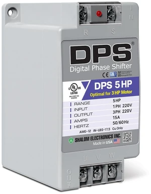 American DPS Digital Phase Converter 5HP, Single to 3 Phase, 15A 200-240V American DPS Digital Phase Converter 5HP, Single to 3 Phase, 15A 200-240V