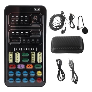 Vizni I9 Voice Changer Set, I9 Voice Changer Set Live Sound Card, Multifunction Portable Recording Mini Sound Card, For Game Anchor Recording Vizni I9 Voice Changer Set, I9 Voice Changer Set Live Sound Card, Multifunction Portable Recording Mini Sound Card, For Game Anchor Recording