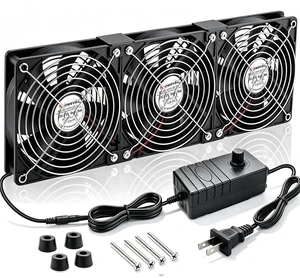 Rpowevax 3X 120mm Computer Fan with AC Plug 110V 120V DIY DC 12V Server Fan Rpowevax 3X 120mm Computer Fan with AC Plug 110V 120V DIY DC 12V Server Fan