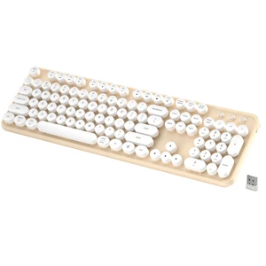 KEQTFT Cute Colorful Wireless Bluetooth Keyboard, White Milk Tea KEQTFT Cute Colorful Wireless Bluetooth Keyboard, White Milk Tea