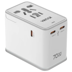 VINTAR Universal Travel Adapter 70W GaN, 5-in-1 with 3USB-C PD & 1USB-A QC VINTAR Universal Travel Adapter 70W GaN, 5-in-1 with 3USB-C PD & 1USB-A QC