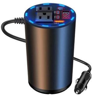 200W Car Power Inverter, Cup Holder 12V DC to 110V AC Car Plug Adapter Outlet Converter with AC Outlets and USB Ports, PD/QC Fast Charging, Power Inverter for Vehicles, Phone, Laptop, Road Trip 200W Car Power Inverter, Cup Holder 12V DC to 110V AC Car Plug Adapter Outlet Converter with AC Outlets and USB Ports, PD/QC Fast Charging, Power Inverter for Vehicles, Phone, Laptop, Road Trip