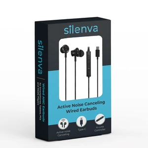 Silenva Active Noise Canceling Earbuds Wired, USB-C, ANC Earbuds, Zero Latency Earbuds, Black IPX4 Sweatproof & Water-Resistant Gaming Earphones - iPhone 17/16/15, Samsung S24, Steam Deck, PC, L Silenva Active Noise Canceling Earbuds Wired, USB-C, ANC Earbuds, Zero Latency Earbuds, Black IPX4 Sweatproof & Water-Resistant Gaming Earphones - iPhone 17/16/15, Samsung S24, Steam Deck, PC, L