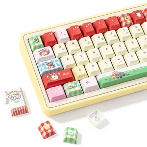 KEYFLICK PBT Farm Red Pink Keycaps Cute Key Cap 143 Keys for Cherry MX KEYFLICK PBT Farm Red Pink Keycaps Cute Key Cap 143 Keys for Cherry MX