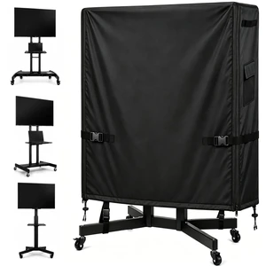 Outdoor TV Cart Cover, 55L 15.7W 57H, Fits Most 5560 Inch Rolling TV Stands, Heavy Duty Waterproof Oxford Cover with Dual Waterproof Zippers, 4 Windproof Buckle Straps & Drawstring Outdoor TV Cart Cover, 55L 15.7W 57H, Fits Most 5560 Inch Rolling TV Stands, Heavy Duty Waterproof Oxford Cover with Dual Waterproof Zippers, 4 Windproof Buckle Straps & Drawstring