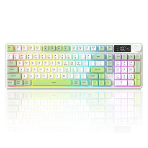 KimHong Wireless Keyboard, Quiet Keyboard for Work, Creamy Keyboard with Number Pad, RGB Gaming Keyboard, Tri-Mode BT5.0/2.4GHz/USB-C, 98 Keys, for PC, Mac, Gaming Console KimHong Wireless Keyboard, Quiet Keyboard for Work, Creamy Keyboard with Number Pad, RGB Gaming Keyboard, Tri-Mode BT5.0/2.4GHz/USB-C, 98 Keys, for PC, Mac, Gaming Console