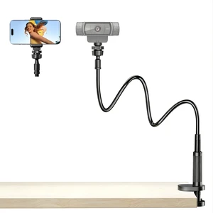 Webcam Stand Camera Desk Mount with Phone Holder for Logitech C922 GoPro Webcam Stand Camera Desk Mount with Phone Holder for Logitech C922 GoPro
