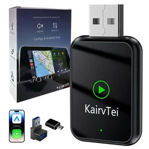 KairvTei Wireless CarPlay Adapter for Apple iPhone & Android,Multi-User Seamless Connection for Upgrade Wired to Wireless CarPlay Auto, No Latency for iOS 10+ Android 11+ to Screen w/USB KairvTei Wireless CarPlay Adapter for Apple iPhone & Android,Multi-User Seamless Connection for Upgrade Wired to Wireless CarPlay Auto, No Latency for iOS 10+ Android 11+ to Screen w/USB