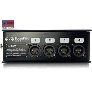 SoundNet Labs Made in USA 4ch Audio Over Ethernet Drop Box - XLR Over Cat5 - XLR Over Ethernet - 4 Channel Snake - EtherCon Audio Snake - Ethercon Snake (Male) SoundNet Labs Made in USA 4ch Audio Over Ethernet Drop Box - XLR Over Cat5 - XLR Over Ethernet - 4 Channel Snake - EtherCon Audio Snake - Ethercon Snake (Male)