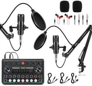 2025 Upgraded Podcast Equipment Bundle for 2, Recording Studio Package with Pro Audio Interface(4 Customize SE) and Podcast Microphone for Gamer Podcasting, Recording, Singing, Streaming 2025 Upgraded Podcast Equipment Bundle for 2, Recording Studio Package with Pro Audio Interface(4 Customize SE) and Podcast Microphone for Gamer Podcasting, Recording, Singing, Streaming