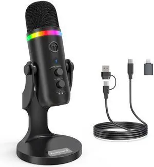 Podcast Microphone for PC, USB Mic with Noise Reduction, Tap-to-Mute, Gain & Echo Controls, Zero-Latency Monitoring, RGB Lighting for Mac, iPhone, iPad, Live Streaming & Voice-Over K66 Pro Podcast Microphone for PC, USB Mic with Noise Reduction, Tap-to-Mute, Gain & Echo Controls, Zero-Latency Monitoring, RGB Lighting for Mac, iPhone, iPad, Live Streaming & Voice-Over K66 Pro