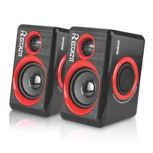 Computer Speakers, 2.0 CH PC Speakers with Surround Sound, USB Wired Laptop Speakers with Deep Bass for Desktop Computer/PC/Laptops/Smart Phone Build-in 4 Loudspeaker Diaphragm Reccazr SP2040|RED Computer Speakers, 2.0 CH PC Speakers with Surround Sound, USB Wired Laptop Speakers with Deep Bass for Desktop Computer/PC/Laptops/Smart Phone Build-in 4 Loudspeaker Diaphragm Reccazr SP2040|RED
