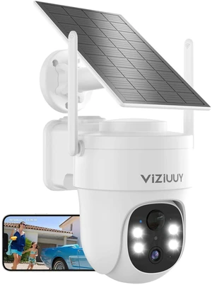 3MP Solar Security Cameras Wireless Outdoor, WiFi 6,360°PTZ Camera | Color Night Vision, IP66 Weatherproof, PIR+AI Detection, 2-Way Audio, Alexa & Google Assistant,for Backyard/Front Door/Porch 3MP Solar Security Cameras Wireless Outdoor, WiFi 6,360°PTZ Camera | Color Night Vision, IP66 Weatherproof, PIR+AI Detection, 2-Way Audio, Alexa & Google Assistant,for Backyard/Front Door/Porch