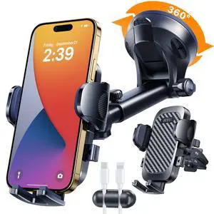 2026 Ultimate BestTrue Military-Grade & Safety CertCar Phone Holder HTUUpgraded 360 Rotation & 100+LBS Strongest Suction5-in-1 Truck Windshield Dashboard Vent Mount Stand for iPhone Android, Black 2026 Ultimate BestTrue Military-Grade & Safety CertCar Phone Holder HTUUpgraded 360 Rotation & 100+LBS Strongest Suction5-in-1 Truck Windshield Dashboard Vent Mount Stand for iPhone Android, Black