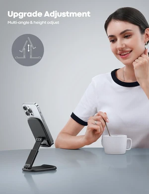 Cell Phone Stand for Desk, Height Angle Adjustable Phone Holder | Foldable, Portable, for iPhone 17 16 15 14 13 12 11 Pro Max Plus Air Galaxy S25, Office Gift, Telephone Accessories, Black Cell Phone Stand for Desk, Height Angle Adjustable Phone Holder | Foldable, Portable, for iPhone 17 16 15 14 13 12 11 Pro Max Plus Air Galaxy S25, Office Gift, Telephone Accessories, Black