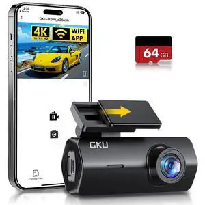 4K Dash Cam Front, Mini DashCam Includes 64GB Card, Dash Camera Built-in WiFi, 24H Parking Monitor,Night Vision,WDR,170° Wide Angle,Loop Recording,G-Sensor, (Black) 4K Dash Cam Front, Mini DashCam Includes 64GB Card, Dash Camera Built-in WiFi, 24H Parking Monitor,Night Vision,WDR,170° Wide Angle,Loop Recording,G-Sensor, (Black)