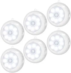 Motion Sensor Light Indoor, Wireless LED Night Light, Under Cabinet Lighting, Battery Powered Puck Lights for Closet, Kitchen, Stairs, Wall, AA Battery Operated, Stick on, Dimmable, White, 6 Pack Motion Sensor Light Indoor, Wireless LED Night Light, Under Cabinet Lighting, Battery Powered Puck Lights for Closet, Kitchen, Stairs, Wall, AA Battery Operated, Stick on, Dimmable, White, 6 Pack
