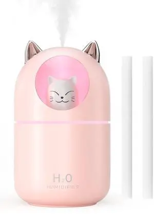 Cool Mist Humidifier,300ml Mini Humidifiers with Night Light,Waterless Auto-Off Air Humidifier,20dB Quiet Humidifiers for Bedroom,Car, Plant for Girl Boy Cool Mist Humidifier,300ml Mini Humidifiers with Night Light,Waterless Auto-Off Air Humidifier,20dB Quiet Humidifiers for Bedroom,Car, Plant for Girl Boy