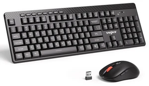 Wireless Keyboard and Mouse Combo, 5-Level Adjustable 4000 DPI Mouse, 2.4G Full Size Keyboard with 8 Additional Shortcuts, Comfortable Typewriter for PC, Desktop, Laptop, MacBook Wireless Keyboard and Mouse Combo, 5-Level Adjustable 4000 DPI Mouse, 2.4G Full Size Keyboard with 8 Additional Shortcuts, Comfortable Typewriter for PC, Desktop, Laptop, MacBook