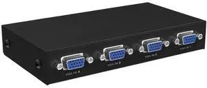 4x1 port VGA switch, 4 inputs and 1 output, supports four hosts sharing one monitor, supports widescreen, metal casing, model MT-15-4CH 4x1 port VGA switch, 4 inputs and 1 output, supports four hosts sharing one monitor, supports widescreen, metal casing, model MT-15-4CH
