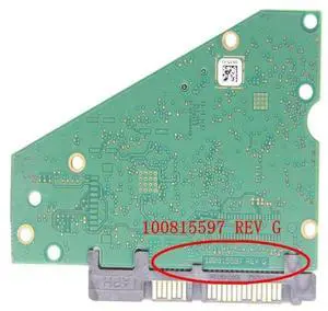 Hard drive component PCB board 100815597 REV F for data recovery of 3.5-inch SATA hard drives Hard drive component PCB board 100815597 REV F for data recovery of 3.5-inch SATA hard drives