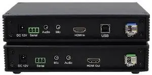 4K HDMI uncompressed 1/2 channel optical transceiver with RS232 audio and USB 2.0 interfaces. 4K HDMI uncompressed 1/2 channel optical transceiver with RS232 audio and USB 2.0 interfaces.