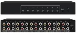 8x2 AV switcher with remote control, RCA video/audio selector, 8 inputs/2 outputs shared manual switcher box 8x2 AV switcher with remote control, RCA video/audio selector, 8 inputs/2 outputs shared manual switcher box