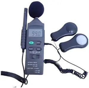 Four-in-one multi-functional environmental measuring instrument: sound level, illuminance, humidity, temperature (lux/temperature/relative humidity/decibels). Four-in-one multi-functional environmental measuring instrument: sound level, illuminance, humidity, temperature (lux/temperature/relative humidity/decibels).