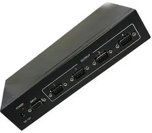 Industrial-grade isolated 4-port RS232 serial port distributor (1x4) RS-232C COM DB9 distributor with TVS protection. Industrial-grade isolated 4-port RS232 serial port distributor (1x4) RS-232C COM DB9 distributor with TVS protection.