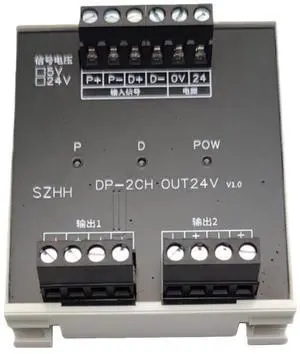 1 Input, 2 Outputs + Directional Push-Pull Signal Distributor Terminal Module, 500kHz, 5V to 5V for Servo Synchronization 1 Input, 2 Outputs + Directional Push-Pull Signal Distributor Terminal Module, 500kHz, 5V to 5V for Servo Synchronization