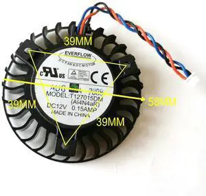 T127015DM 12V 0.15A 3-pin 58mm 39x39x39mm fan, suitable for 9600GT graphics cards. T127015DM 12V 0.15A 3-pin 58mm 39x39x39mm fan, suitable for 9600GT graphics cards.