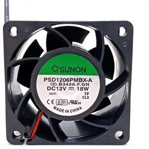 PSD1206PMBX-A DC12V 18W 60x60x38MM 6cm Dual-Wire Power Supply Cooler Fan PSD1206PMBX-A DC12V 18W 60x60x38MM 6cm Dual-Wire Power Supply Cooler Fan