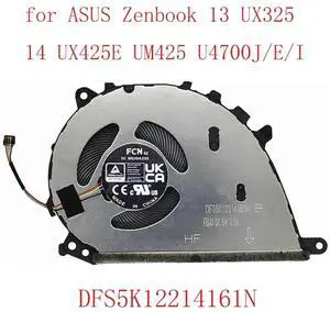 CPU cooling fan for 13 UX325, 14 UX425E, UM425, and U4700J/E, model number DFS5K12214161N FMJ3, DC5V 0.5A. CPU cooling fan for 13 UX325, 14 UX425E, UM425, and U4700J/E, model number DFS5K12214161N FMJ3, DC5V 0.5A.