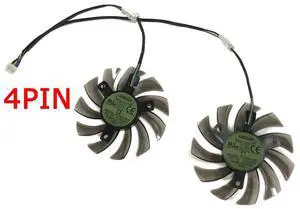 Two 4-pin T128010SH graphics card fans/VGA GPU coolers, suitable for R9 270X/270, GTX 960/970. Two 4-pin T128010SH graphics card fans/VGA GPU coolers, suitable for R9 270X/270, GTX 960/970.