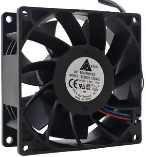 A 92mm 5000RPM high-speed fan for the TFB0912UHE-F00, DC 12V 2.28A, dimensions 92mm x 92mm x 38mm (9CM), three-wire, suitable for automotive aftermarket cooling fans. A 92mm 5000RPM high-speed fan for the TFB0912UHE-F00, DC 12V 2.28A, dimensions 92mm x 92mm x 38mm (9CM), three-wire, suitable for automotive aftermarket cooling fans.