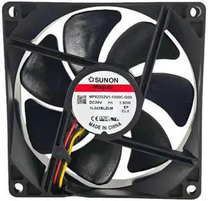A 92x92x25mm 24V cooling fan for the MF92252V1-1000C-G99, with an airflow of 51.5 CFM and a speed of 3000 RPM (3 wires), suitable for industrial equipment, servers, and power supplies. A 92x92x25mm 24V cooling fan for the MF92252V1-1000C-G99, with an airflow of 51.5 CFM and a speed of 3000 RPM (3 wires), suitable for industrial equipment, servers, and power supplies.