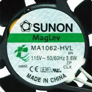 60mm fan for MA1062-HVL 6025, 6cm, AC 115V, 3.6W, dimensions 60x60x25mm, axial cooling, for industrial and server applications. 60mm fan for MA1062-HVL 6025, 6cm, AC 115V, 3.6W, dimensions 60x60x25mm, axial cooling, for industrial and server applications.