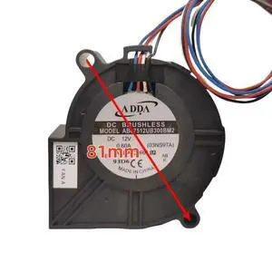 7530 Turbine Blower AB07512UB300BM2, 12V 0.60A PWM cooling fan, 75x75x30mm brushless blower, suitable for PCs and servers. 7530 Turbine Blower AB07512UB300BM2, 12V 0.60A PWM cooling fan, 75x75x30mm brushless blower, suitable for PCs and servers.