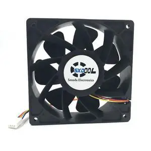 High-speed fan 12038, heatsink D12BM-12D 12038 12V 2.3A, 6000RPM, 4-pin PWM connector, suitable for Bitmain S7 and S9 mining rigs. High-speed fan 12038, heatsink D12BM-12D 12038 12V 2.3A, 6000RPM, 4-pin PWM connector, suitable for Bitmain S7 and S9 mining rigs.