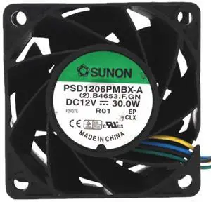 Suitable for PSD1206PMBX-A 12V 30W 6038 extreme cooling fan, 16000RPM speed, 4-wire PWM dual ball bearing, suitable for server power supplies and industrial power supplies. Suitable for PSD1206PMBX-A 12V 30W 6038 extreme cooling fan, 16000RPM speed, 4-wire PWM dual ball bearing, suitable for server power supplies and industrial power supplies.