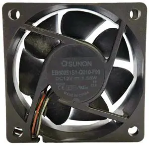 A 60x60x25mm DC 12V silent cooling fan for the EB60251S1-Q010-F99, with a speed of 4850RPM and a noise level of 27dBA. Suitable for projectors, AV equipment, mini PCs, etc. A 60x60x25mm DC 12V silent cooling fan for the EB60251S1-Q010-F99, with a speed of 4850RPM and a noise level of 27dBA. Suitable for projectors, AV equipment, mini PCs, etc.