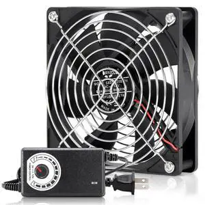 120mm computer fan with speed controller, AC power cord 110V/220V to DC 3V-12V 2A, suitable for exhaust fans, heat dissipation, routers, planting tents, plants, etc. 120mm computer fan with speed controller, AC power cord 110V/220V to DC 3V-12V 2A, suitable for exhaust fans, heat dissipation, routers, planting tents, plants, etc.
