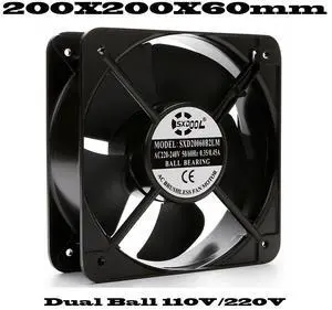 AC (110V) (SXD20060) Industrial Cabinet Cooling Fan with Dual Ball Bearings and Two Wires AC (110V) (SXD20060) Industrial Cabinet Cooling Fan with Dual Ball Bearings and Two Wires