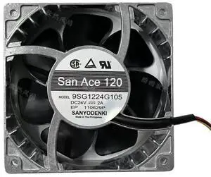 San Ace 120 9SG1224G105 24V 2A PWM speed-controlled silver aluminum frame cooling fan San Ace 120 9SG1224G105 24V 2A PWM speed-controlled silver aluminum frame cooling fan