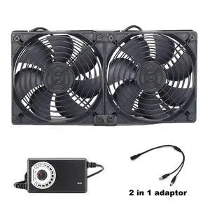 12cm/120mm High-speed, high-volume 110V/220V BTC/LTC mining rig workstation rack graphics card bracket cooler fan (US) (2 fans with controller) 12cm/120mm High-speed, high-volume 110V/220V BTC/LTC mining rig workstation rack graphics card bracket cooler fan (US) (2 fans with controller)