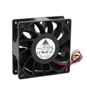 TFC1212DE High-Power Axial-Fluorescent Cooling Fan (2-Wire) for 120mm DC 12V 5200RPM 252CFM Bitcoin Mining Rig Server Chassis TFC1212DE High-Power Axial-Fluorescent Cooling Fan (2-Wire) for 120mm DC 12V 5200RPM 252CFM Bitcoin Mining Rig Server Chassis